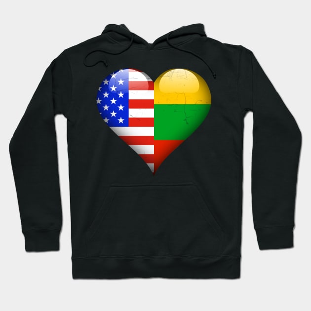 Half American Half Lithuanian - Gift for Lithuanian From Lithuania Hoodie by Country Flags